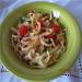 Linguini pasta with squid and cherry tomatoes
