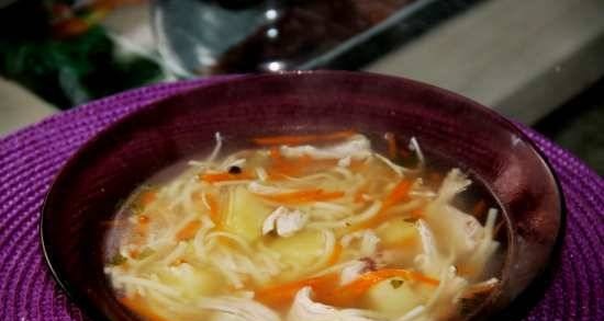 Chicken breast soup with noodles in the Moulinex multicooker