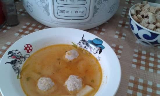 Potato soup with meatballs in 0508D floris