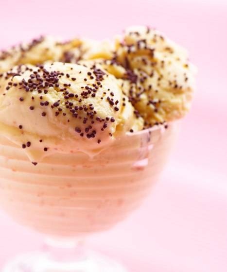 גלידת קפיר-מנגו עם שקדים (יצרנית גלידה מותג 3812)