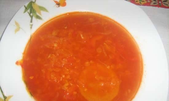 מרק עגבניות עדשים אדומות במולטי קוקר רדמונד RMC-01