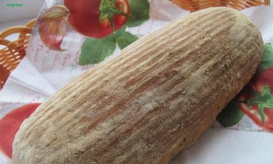 לחם העשוי משלושה סוגים של קמח וזרעי פשתן