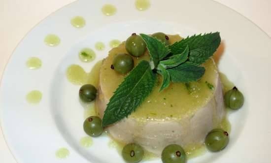 Mint Panna Cotta with mint syrup