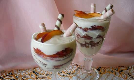 Baskets with peaches