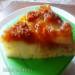 Cottage cheese casserole in apple caramel in the microwave