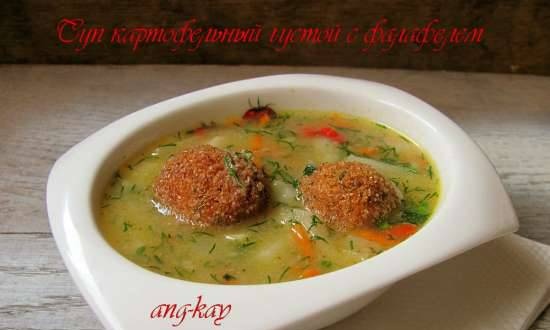 Thick potato soup with falafel (lean)