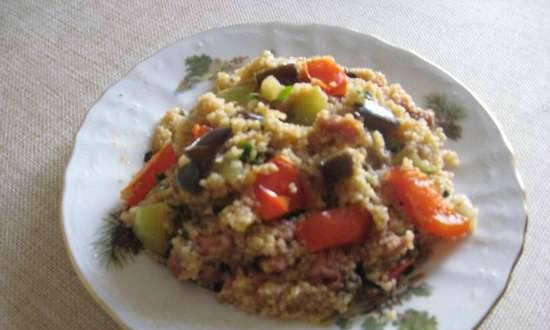 Couscous with smoked brisket and vegetables (multicooker Redmond RMC-02)