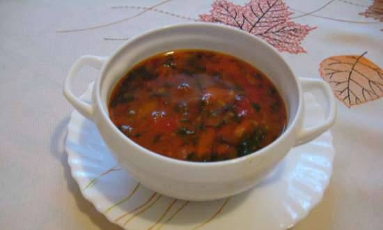 Chorizo ​​soup with white beans Spanish motives (multicooker Redmond RMC-02, gas hob)