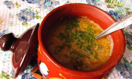 Lentil and zucchini puree soup (Vitek VT-2620 soup blender)