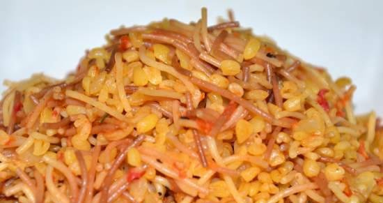 Pilaf from bulgur and fried noodles in a multicooker Redmond RMC-M4511