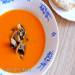 Pumpkin cream soup with fried mushrooms