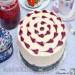Cheesecake with white chocolate and raspberry jam no baked