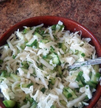 "Snow White" salad (with green onions)