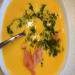 Cream soup with pumpkin and smoked fish