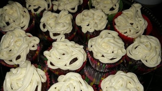 Chocolate cupcakes with cream liqueur