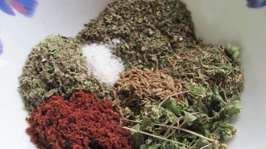 Zaatar spice mixture (zaatar, satar, zatar, zatr)
