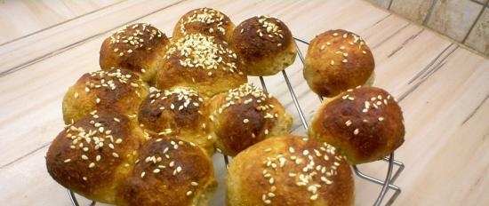 Starchless yeast buns