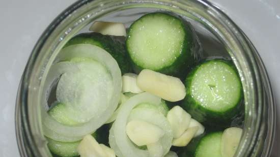 Pickled cucumbers dry sterilization