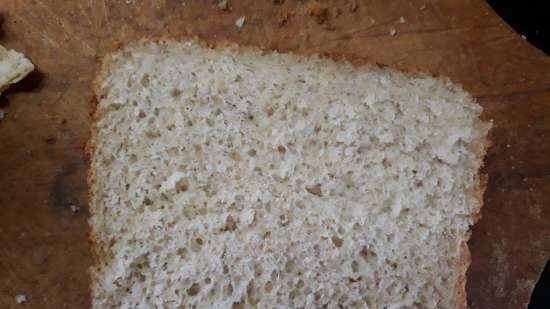 Wheat bread with barley grains and cottage cheese