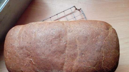Anthracite-shaped rye-wheat bread