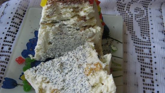 Easter cottage cheese with raisins and poppy seeds (no eggs)