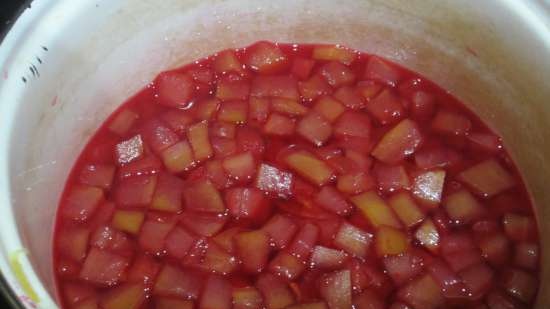 Candied watermelon peels in a slow cooker