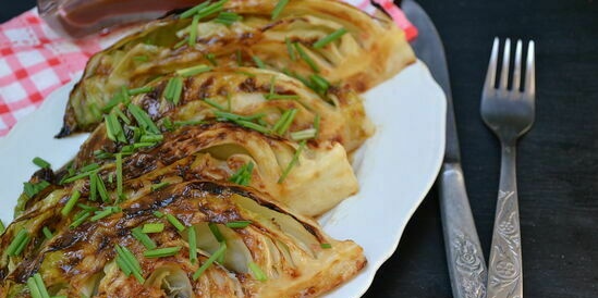Grilled cabbage with miso sauce