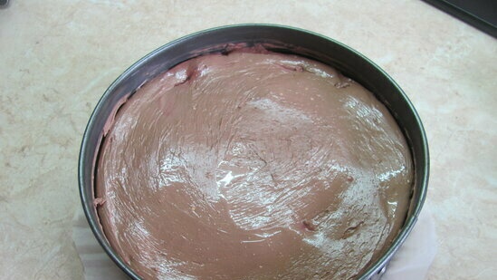 עוגת גבינה שוקולד עם דובדבנים