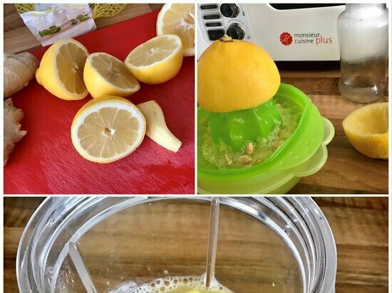 Lemon-ginger concentrate (blow against colds and viruses)