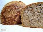 Bread mixed with seeds, flax seeds and sesame seeds in sourdough