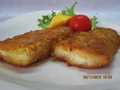 Flounder with lemon zest, fried in breadcrumbs