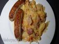 Two cabbages with potatoes and homemade sausage in Brand 6050