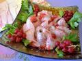 Sea bass carpaccio with lime and red currant