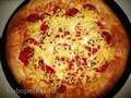Pizza on a thick base with crab meat (Princess 115000 pizza maker)