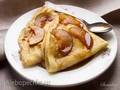 Crepes with custard and caramelized pear