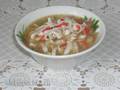 Canned fish soup with crab noodles