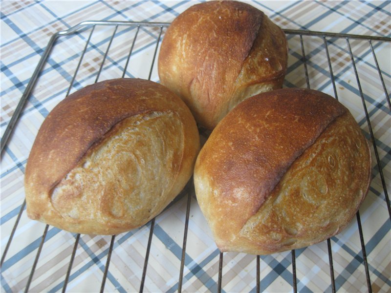 Farm bread with old dough