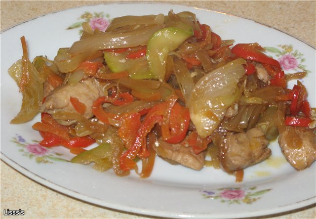 טריאקי עוף עם ירקות