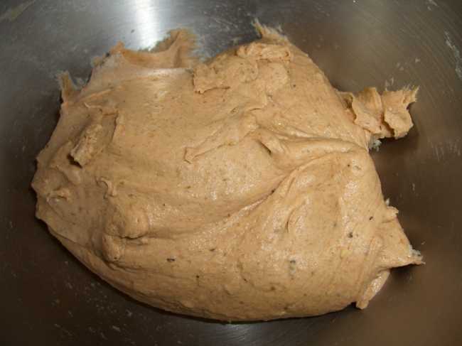 Kneading bread dough (wheat and wheat-rye) in a combine and manually